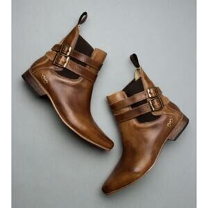Bed Stu 7 Brown Leather Pointed Toe Booties